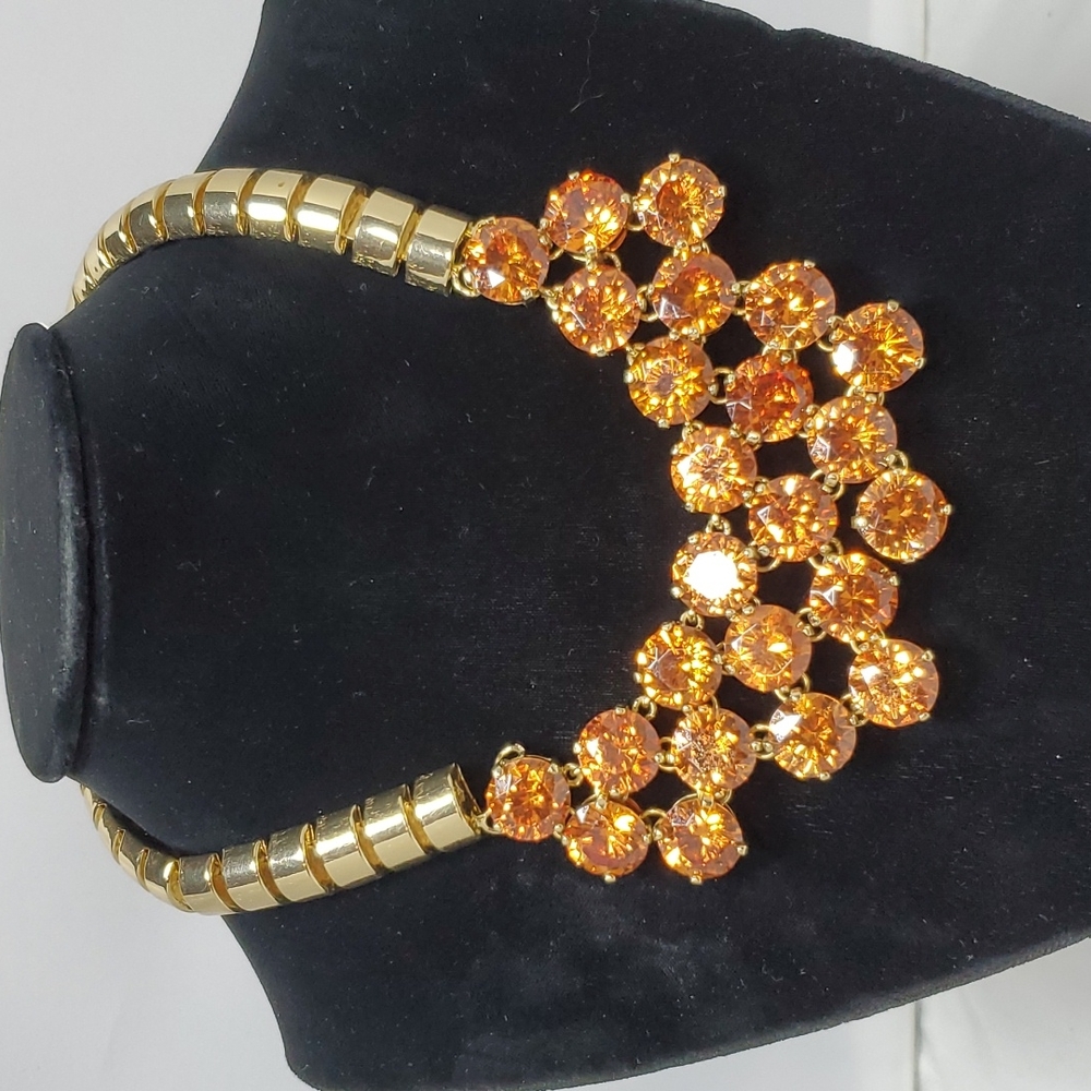 Bijou Drive Triple layer gold tortoise bib necklace